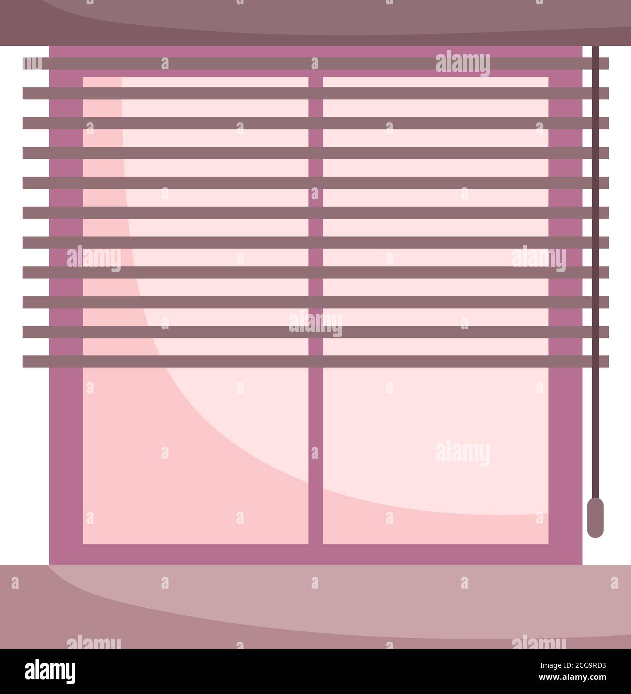 horizontal blinds window frame decoration isolated design white