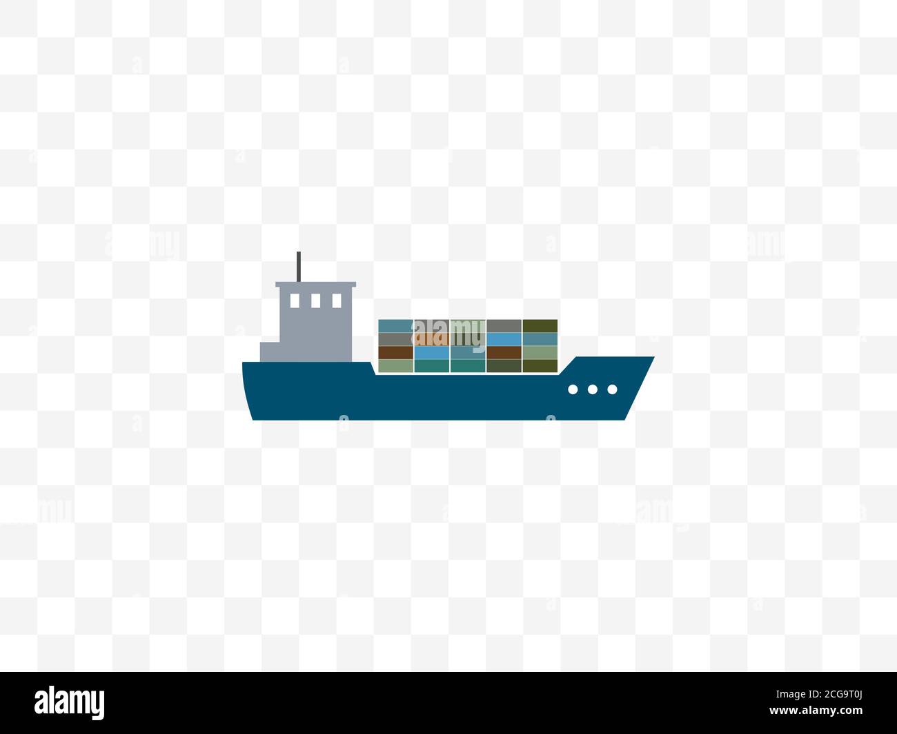 Sea, ship, shipping icon. Vector illustration, flat design. Stock Vector