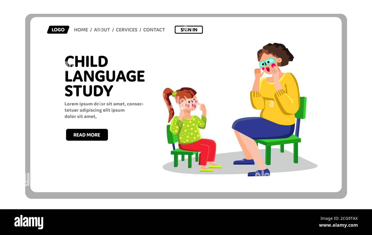 Child Language Study Teacher And Pupil Vector Stock Vector Image & Art ...
