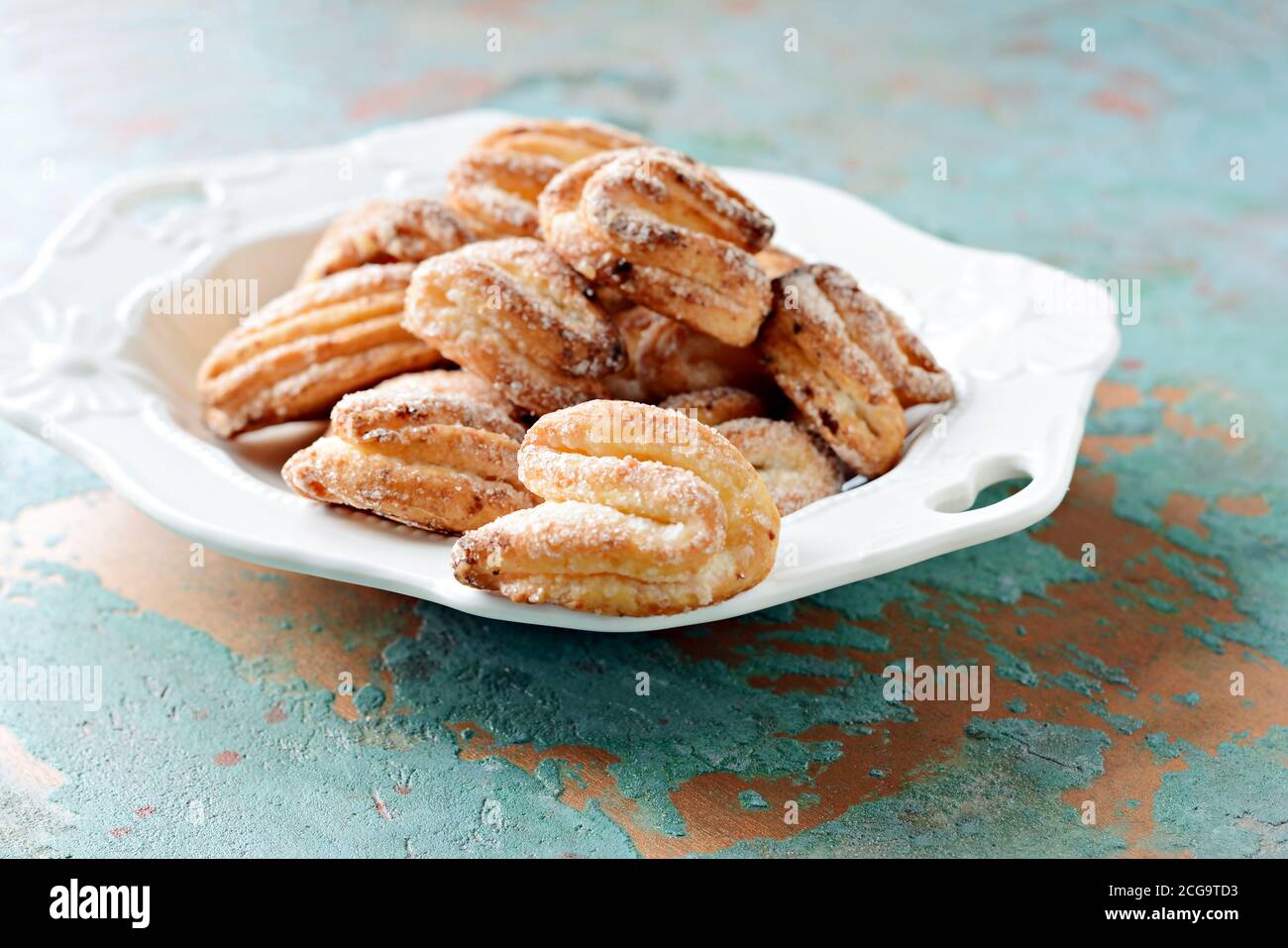 Shortbread cottage cheese cookies. Goose feet cookies Stock Photo - Alamy