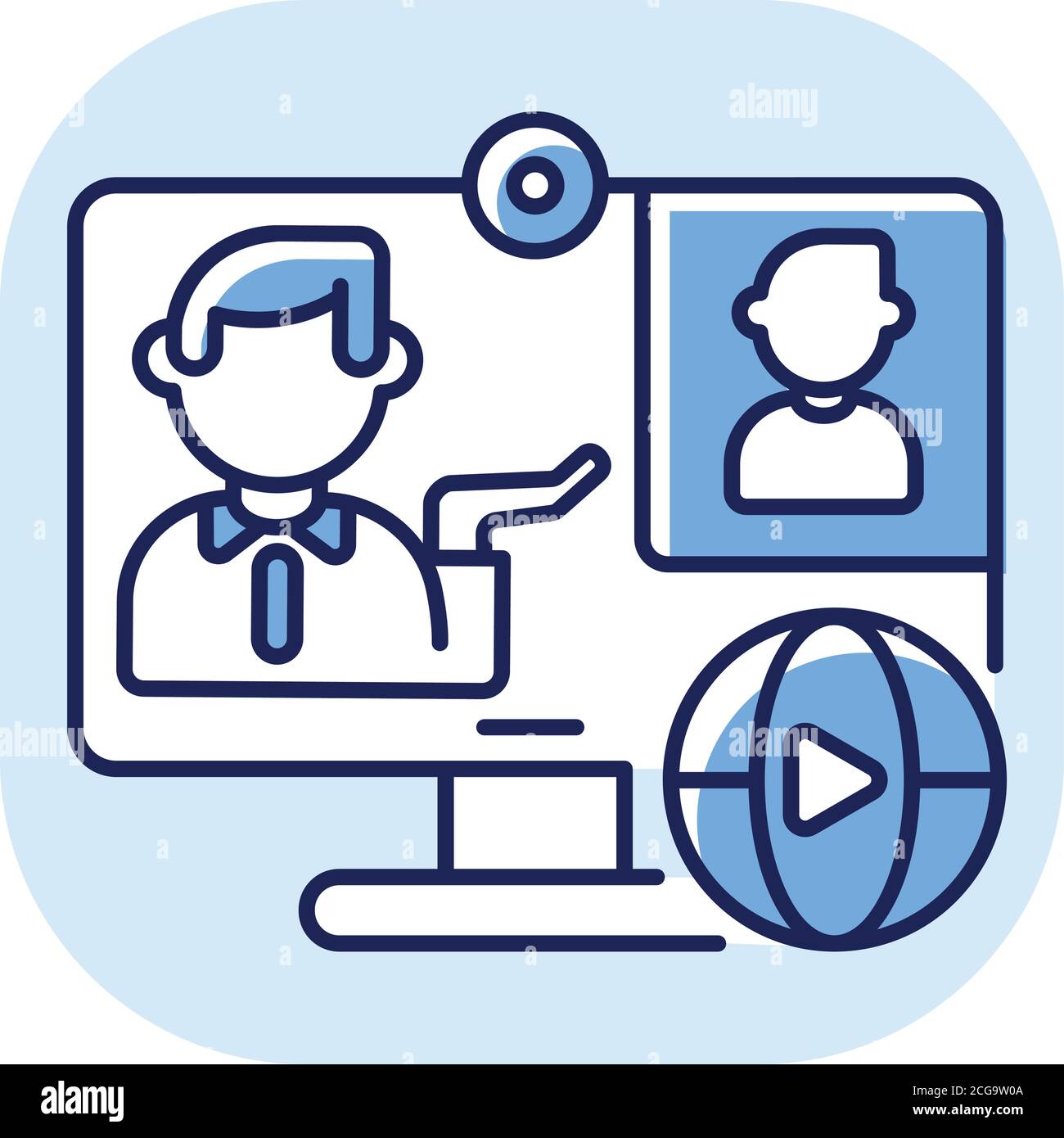 Online conference blue RGB color icon Stock Vector Image & Art - Alamy