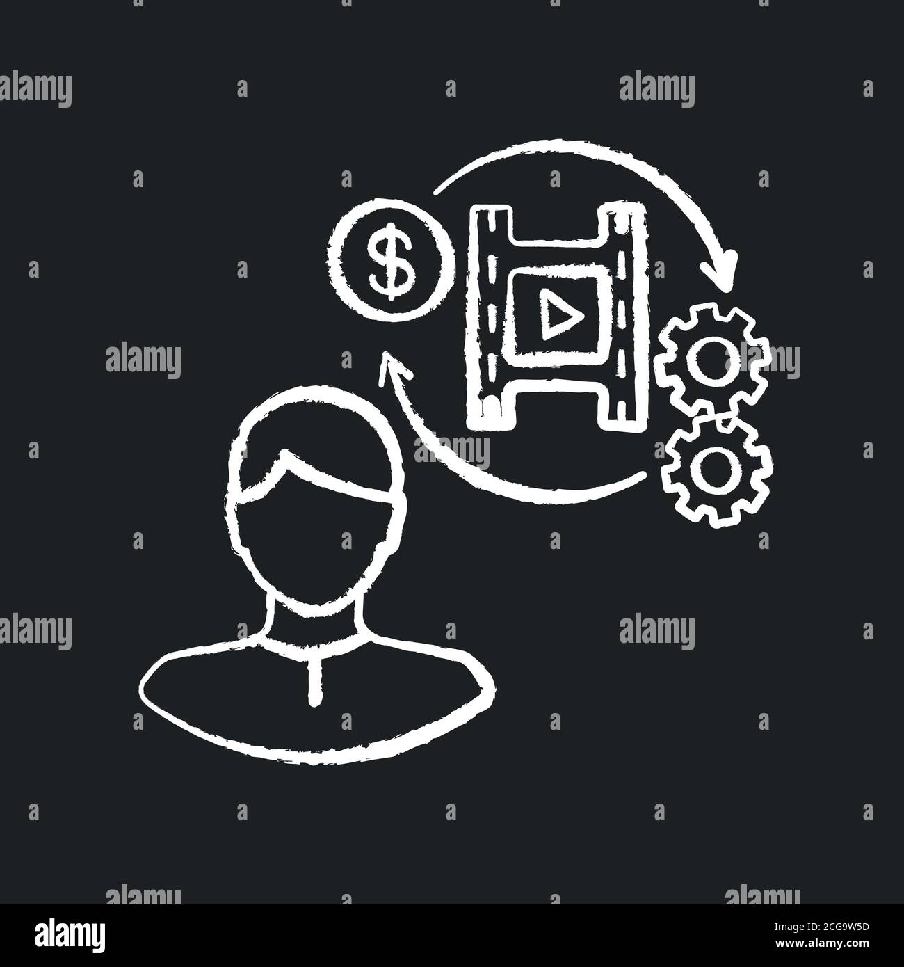 Producer chalk white icon on black background Stock Vector Image & Art ...