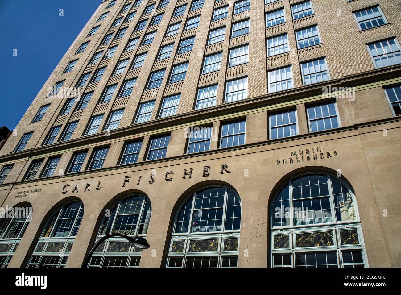 Carl Fischer Building, Exterior Façade, Low Angle View, 62 Cooper Square, New York City, New York, USA Stock Photo