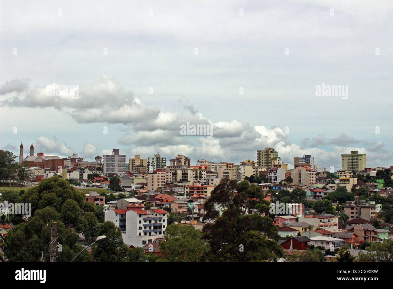 Partial views of cities in the interior of the state of Rio Grande do Sul, the southernmost state in Brazil. Stock Photo
