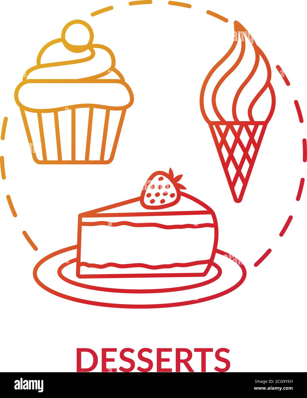 Desserts concept icon Stock Vector