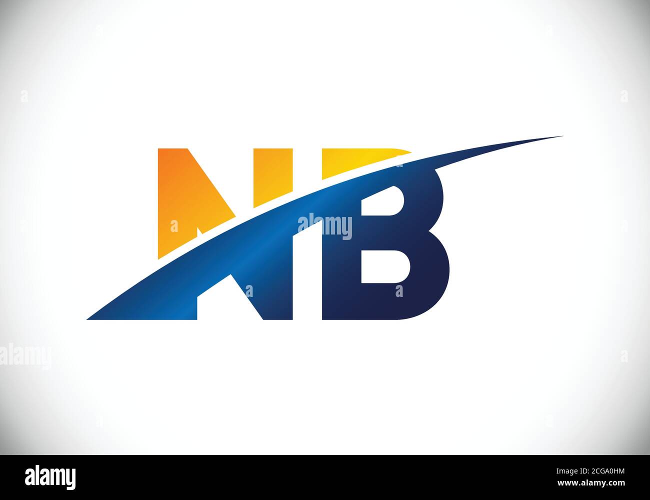 Initial Monogram Letter N B Logo Design Vector Template. N B Letter Logo Design Stock Vector