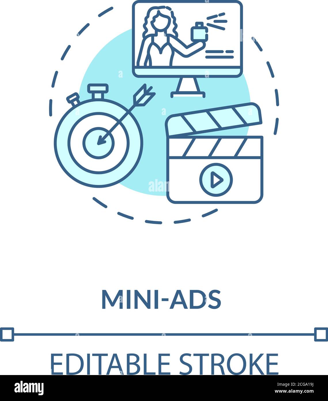 Mini-ads concept icon Stock Vector