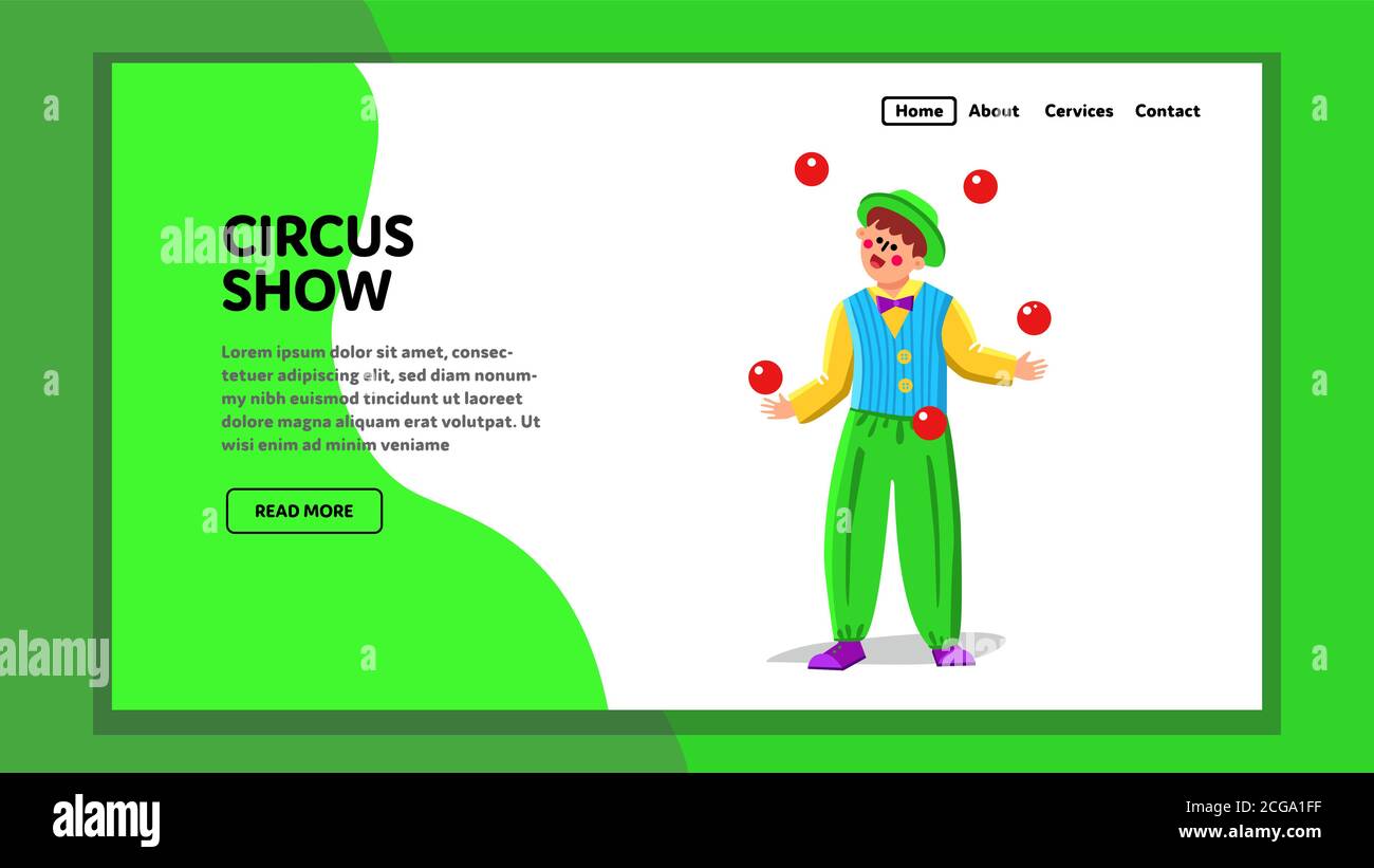 Circus Show Performance Juggler Throw Balls Vector Stock Vector Image ...