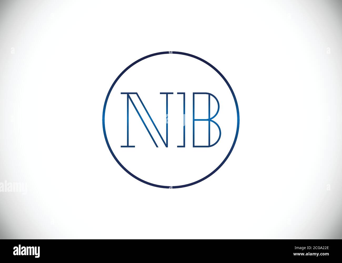 Initial Monogram Letter N B Logo Design Vector Template. N B Letter Logo Design Stock Vector