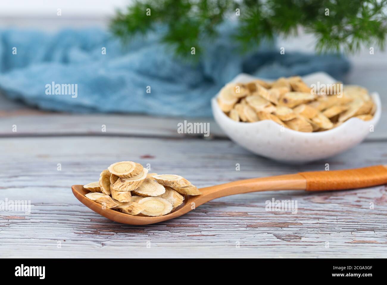 Traditional Chinese medicine astragalus Stock Photo