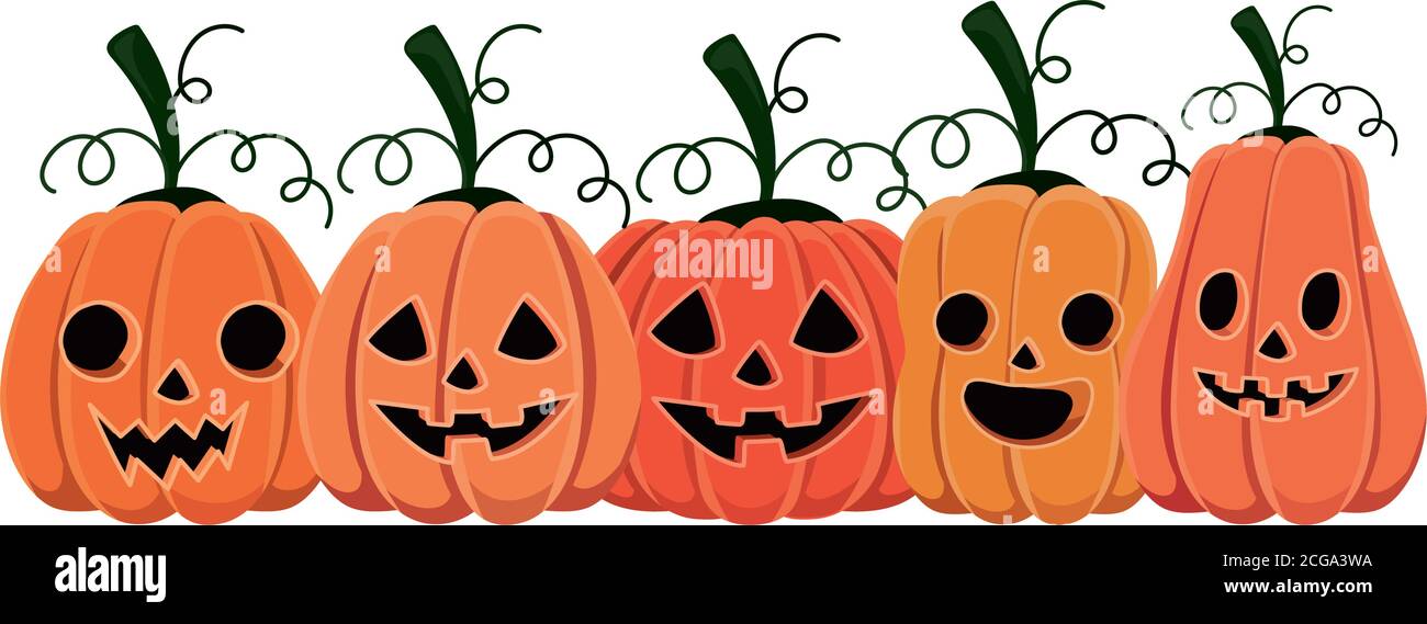 Halloween pumpkins cartoons vector design Stock Vector Image & Art - Alamy