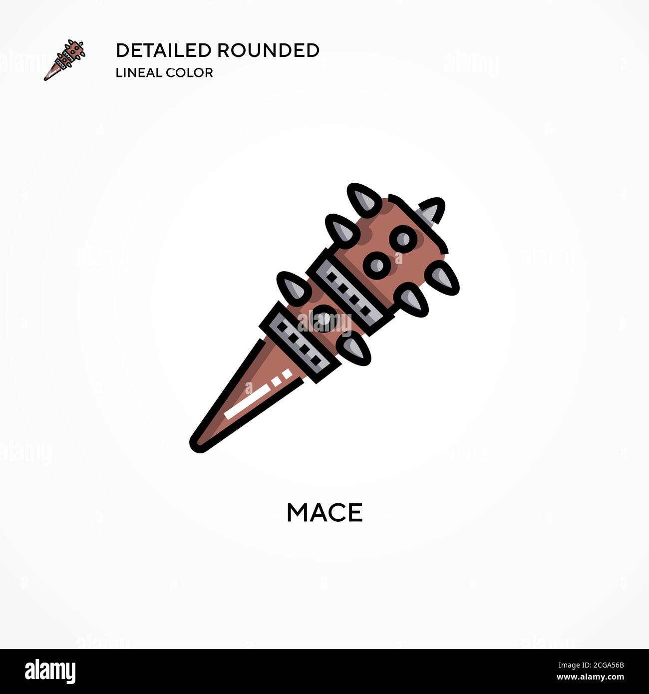 Mace vector icon. Modern vector illustration concepts. Easy to edit and customize. Stock Vector