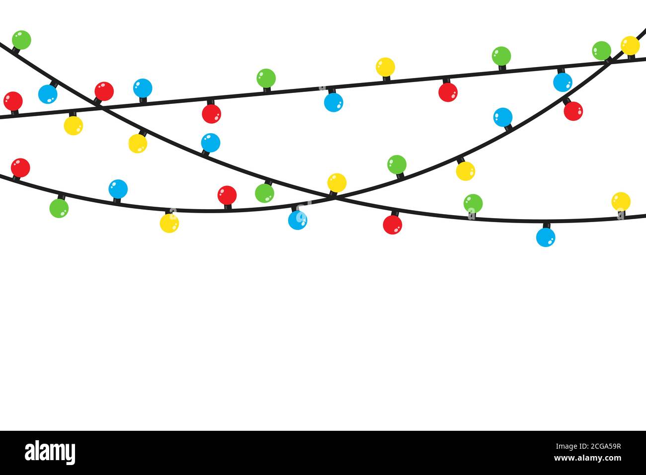 Xmas lights bulbs isolated on white background Stock Vector