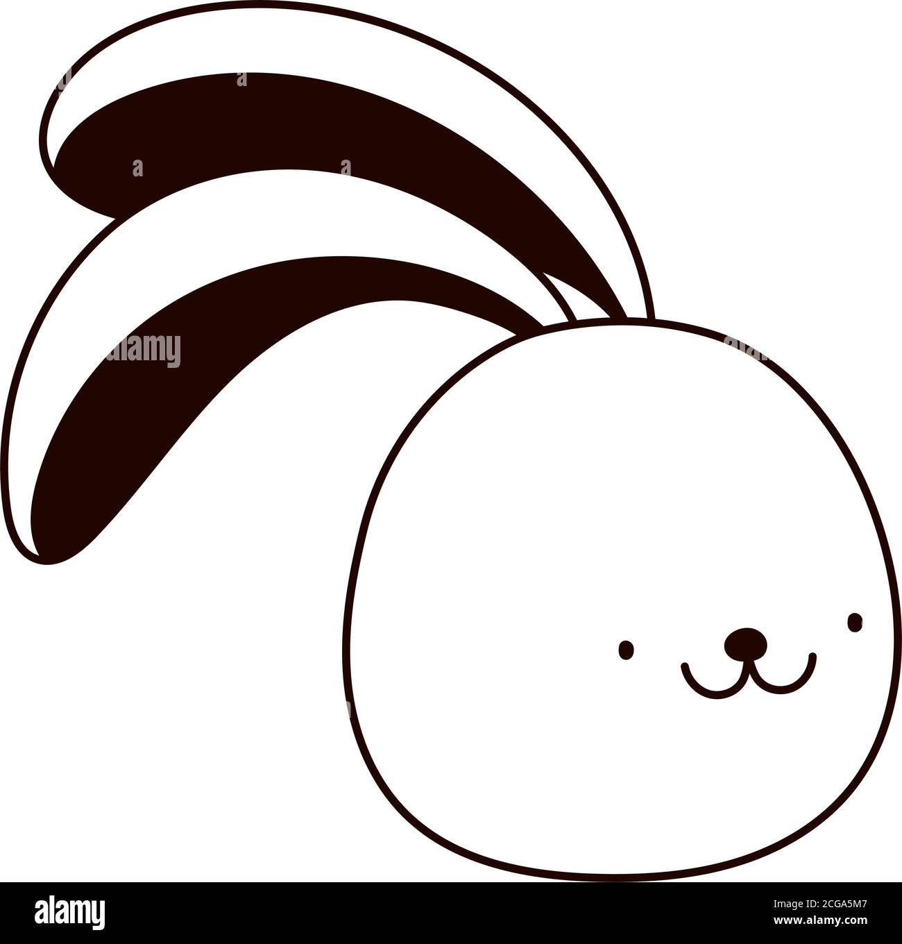 rabbit face animal domestic cartoon isolated icon line style vector ...