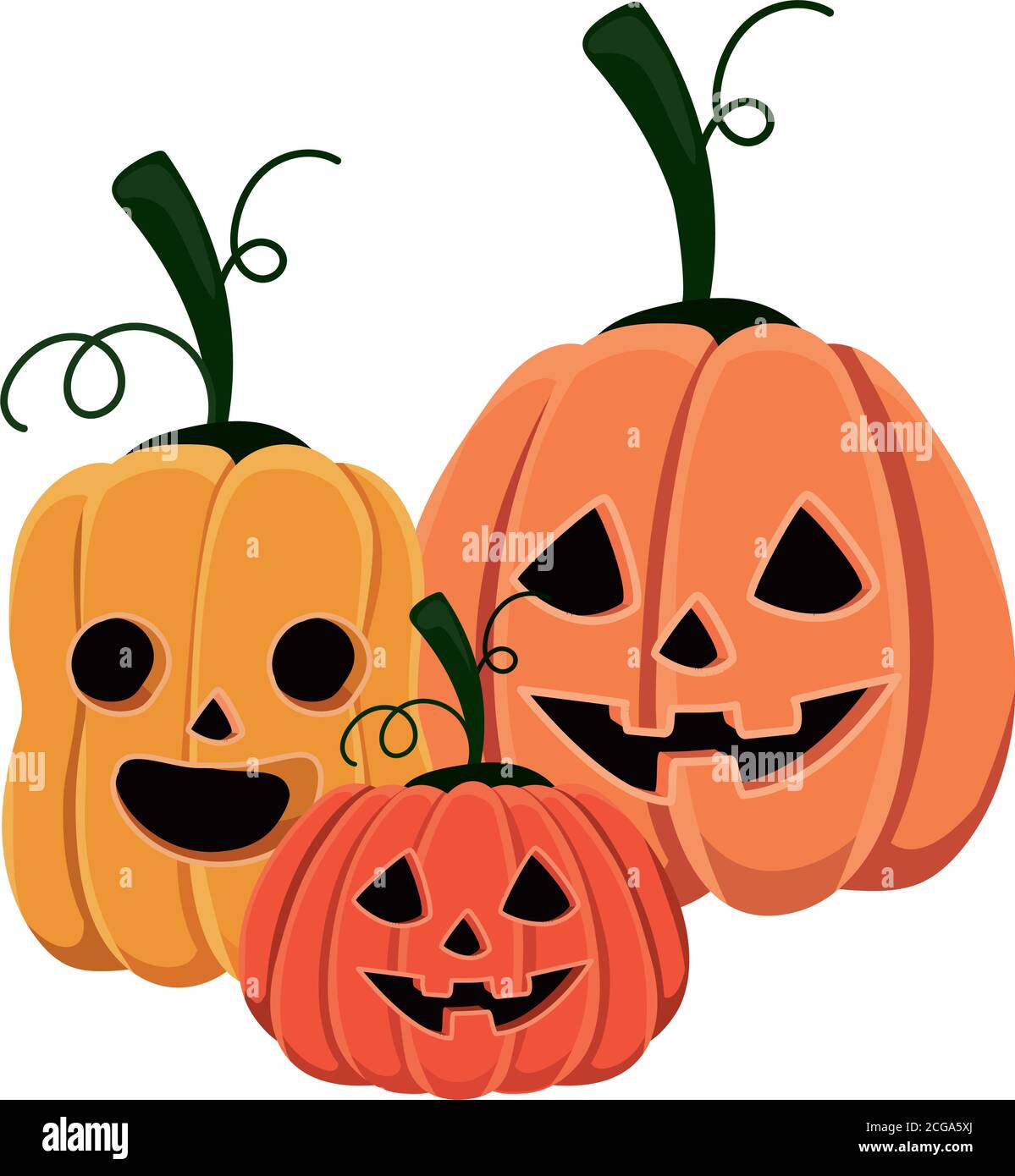 Halloween pumpkins cartoons vector design Stock Vector Image & Art - Alamy