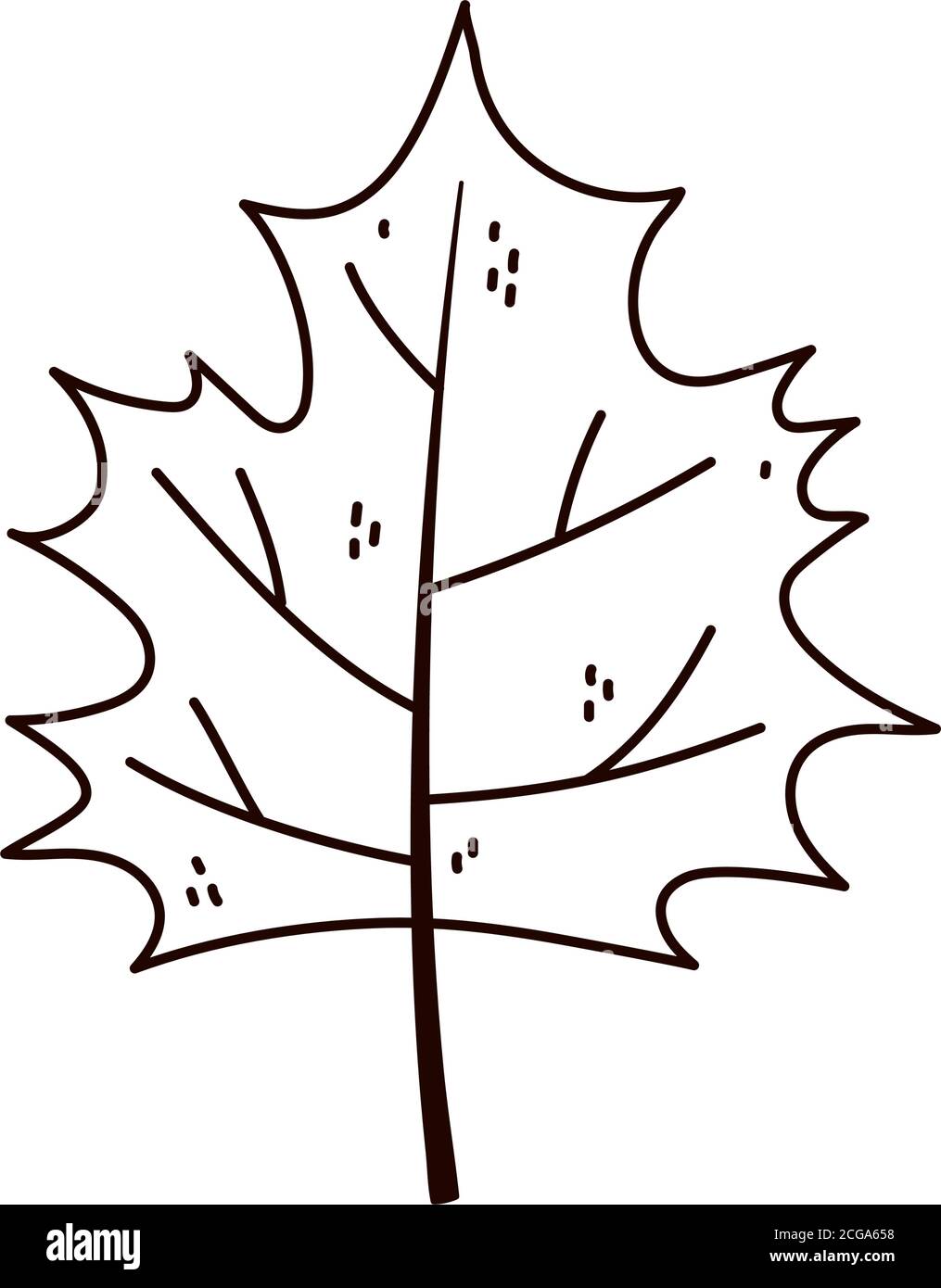 autumn leaf foliage isolated icon line style vector illustration Stock ...