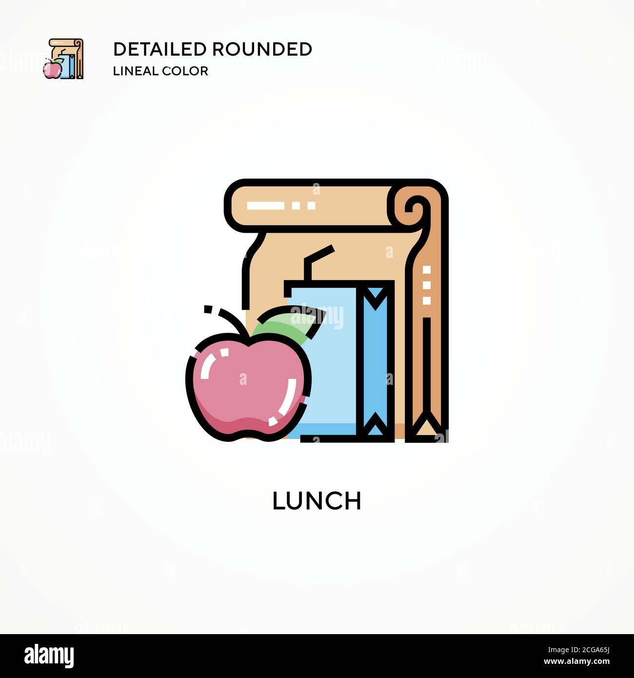 Lunch vector icon. Modern vector illustration concepts. Easy to edit and customize. Stock Vector