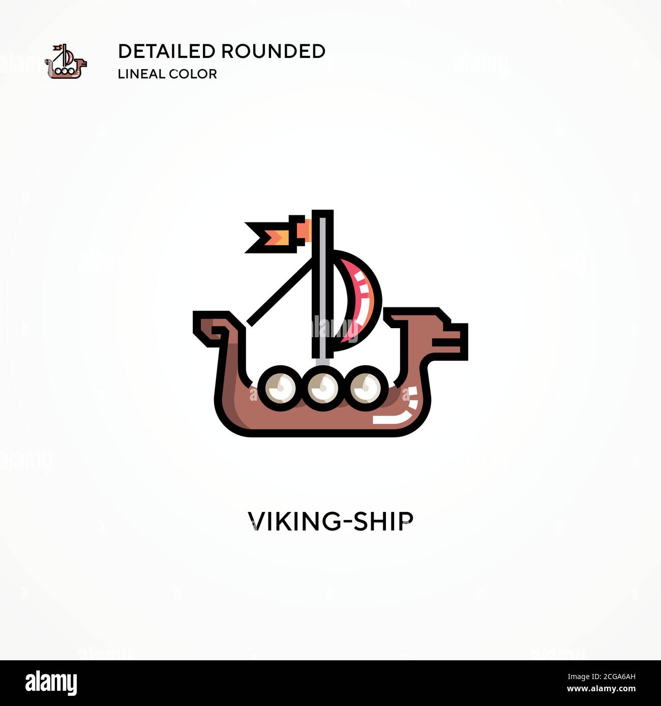 Viking-ship vector icon. Modern vector illustration concepts. Easy to edit and customize. Stock Vector