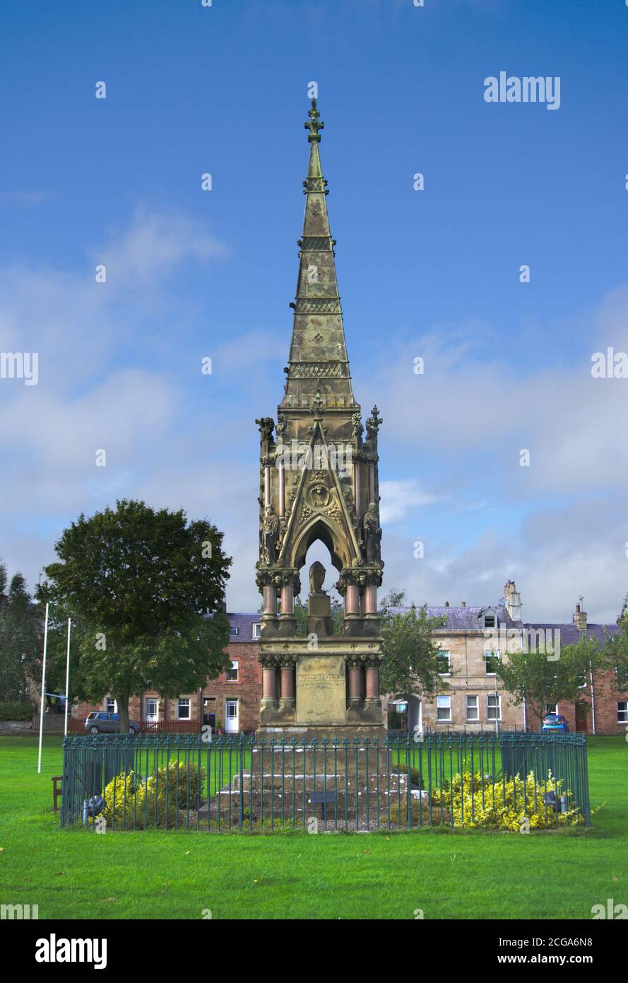 Leyden's Monument, Denholm, erected in honour of locally born poet and antiquarian Doctor John Leyden. Stock Photo