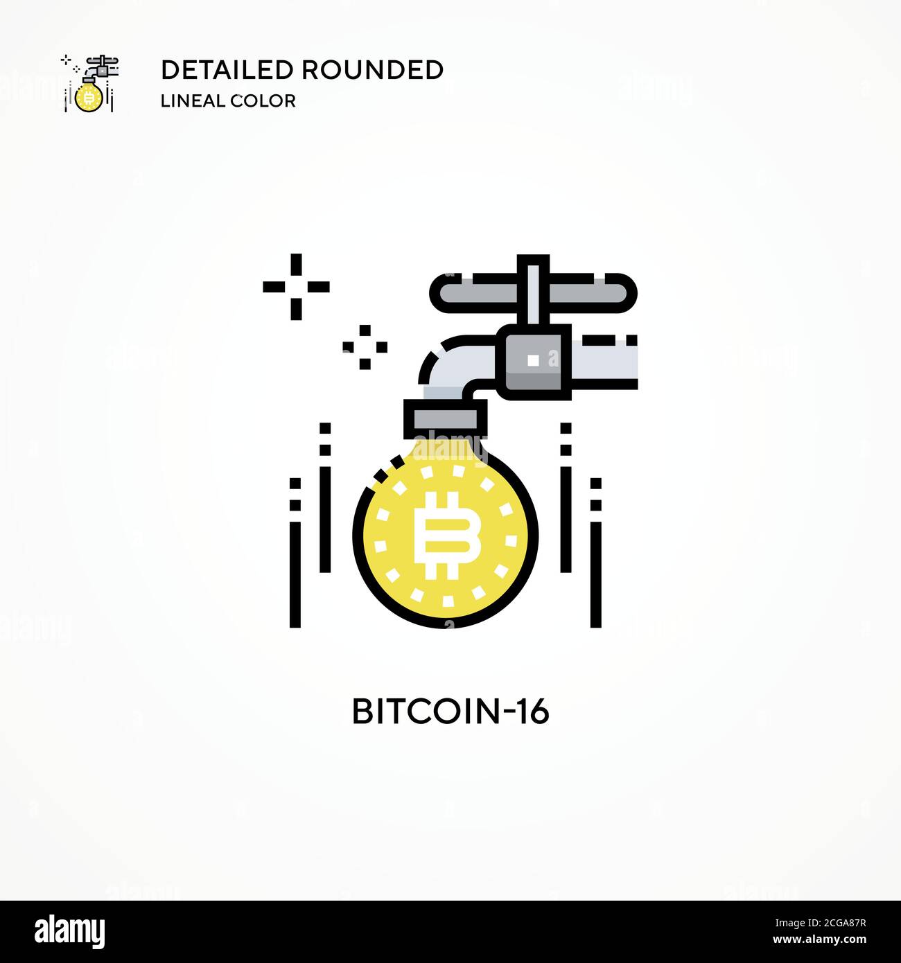 Bitcoin-16 vector icon. Modern vector illustration concepts. Easy to edit and customize. Stock Vector