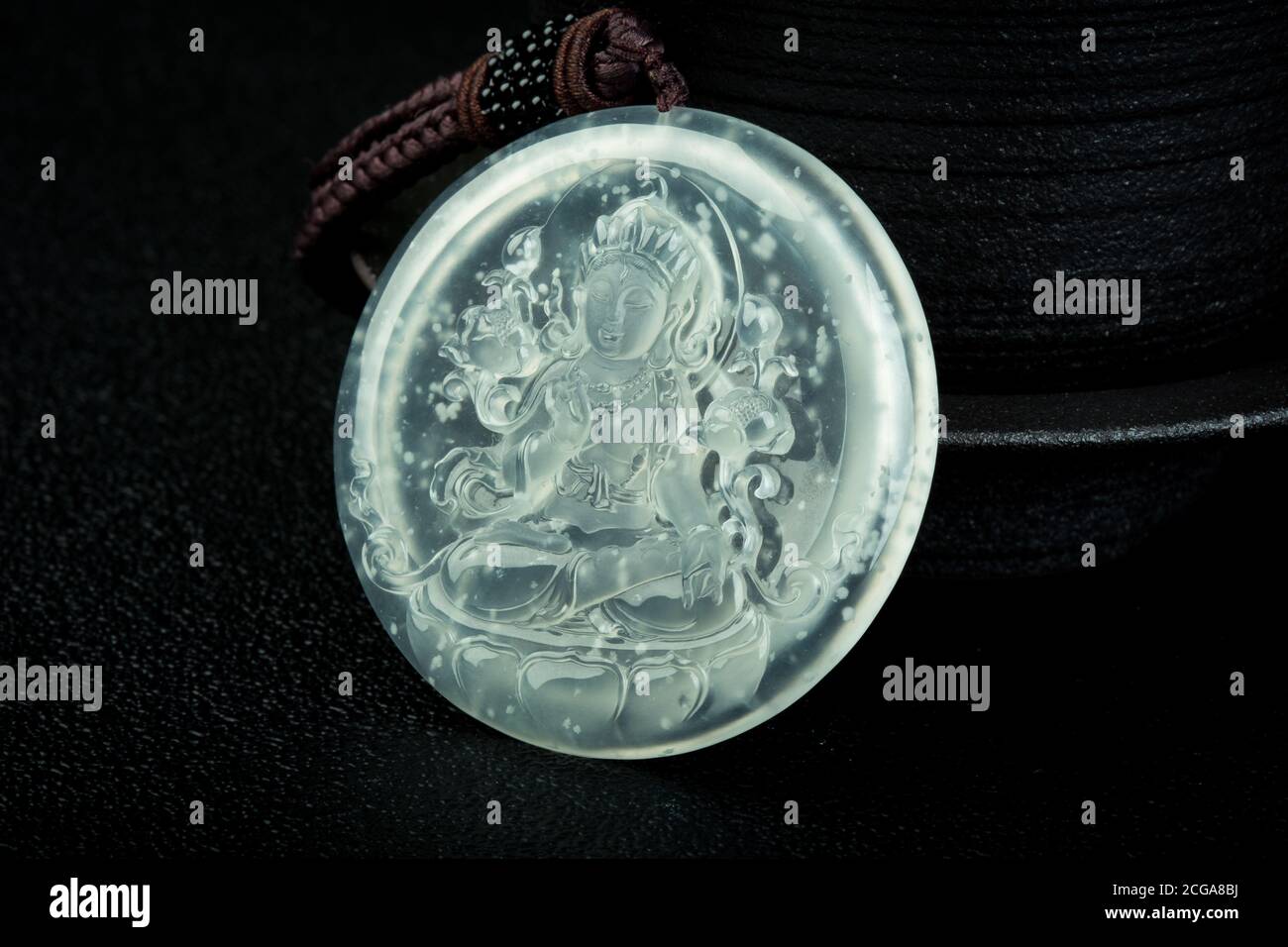 Quan Yin jade pendant features Stock Photo Alamy