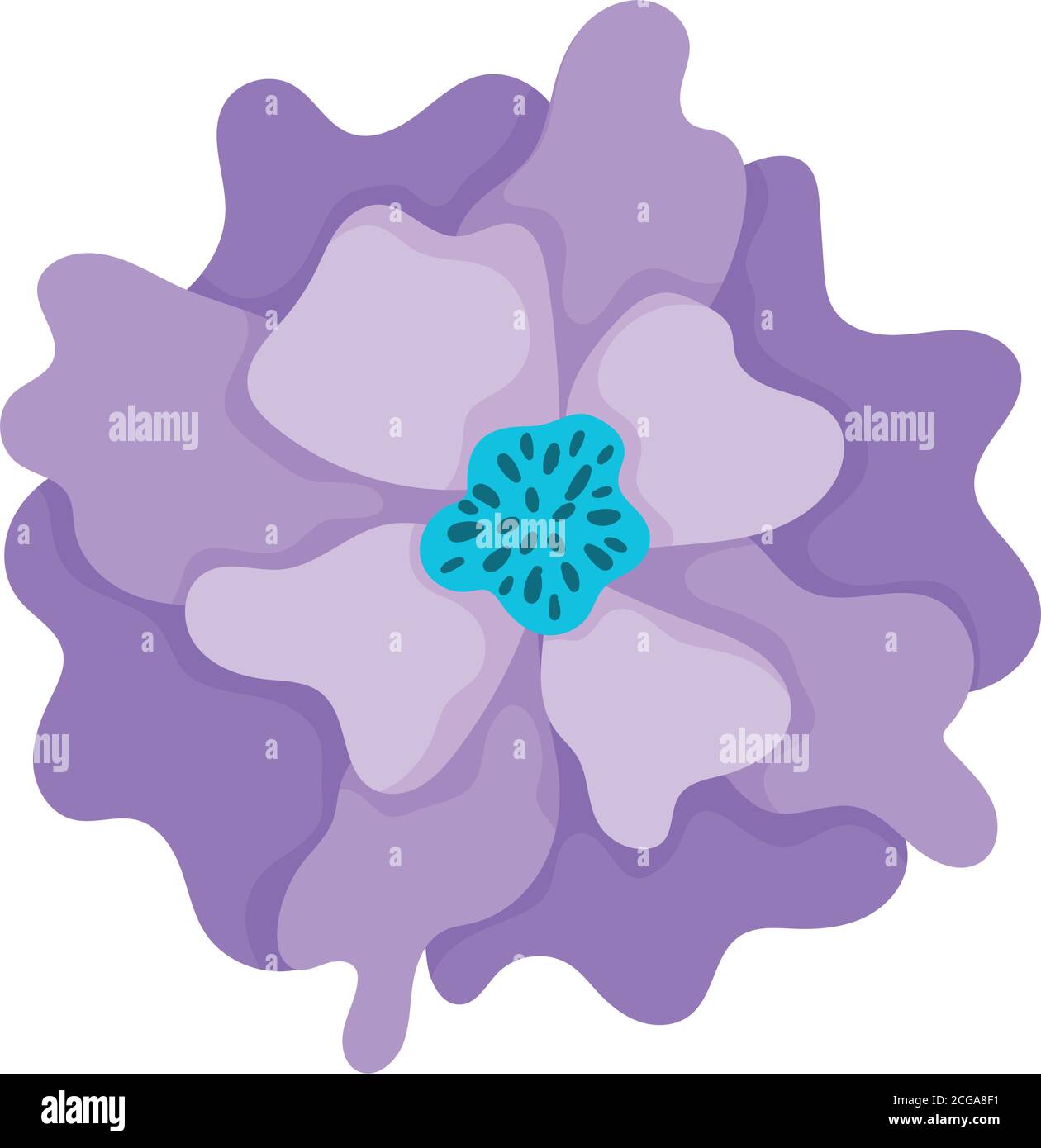 purple flower decoration isolated icon style vector illustration Stock ...
