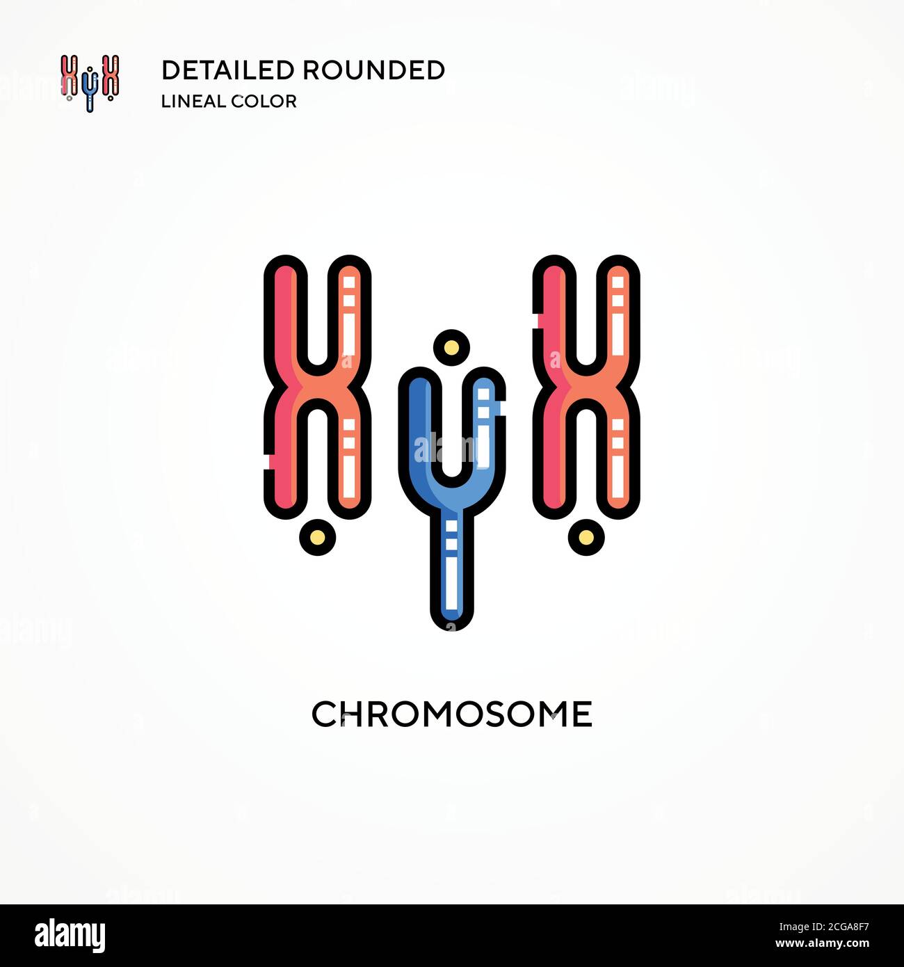 Chromosome vector icon. Modern vector illustration concepts. Easy to edit and customize. Stock Vector