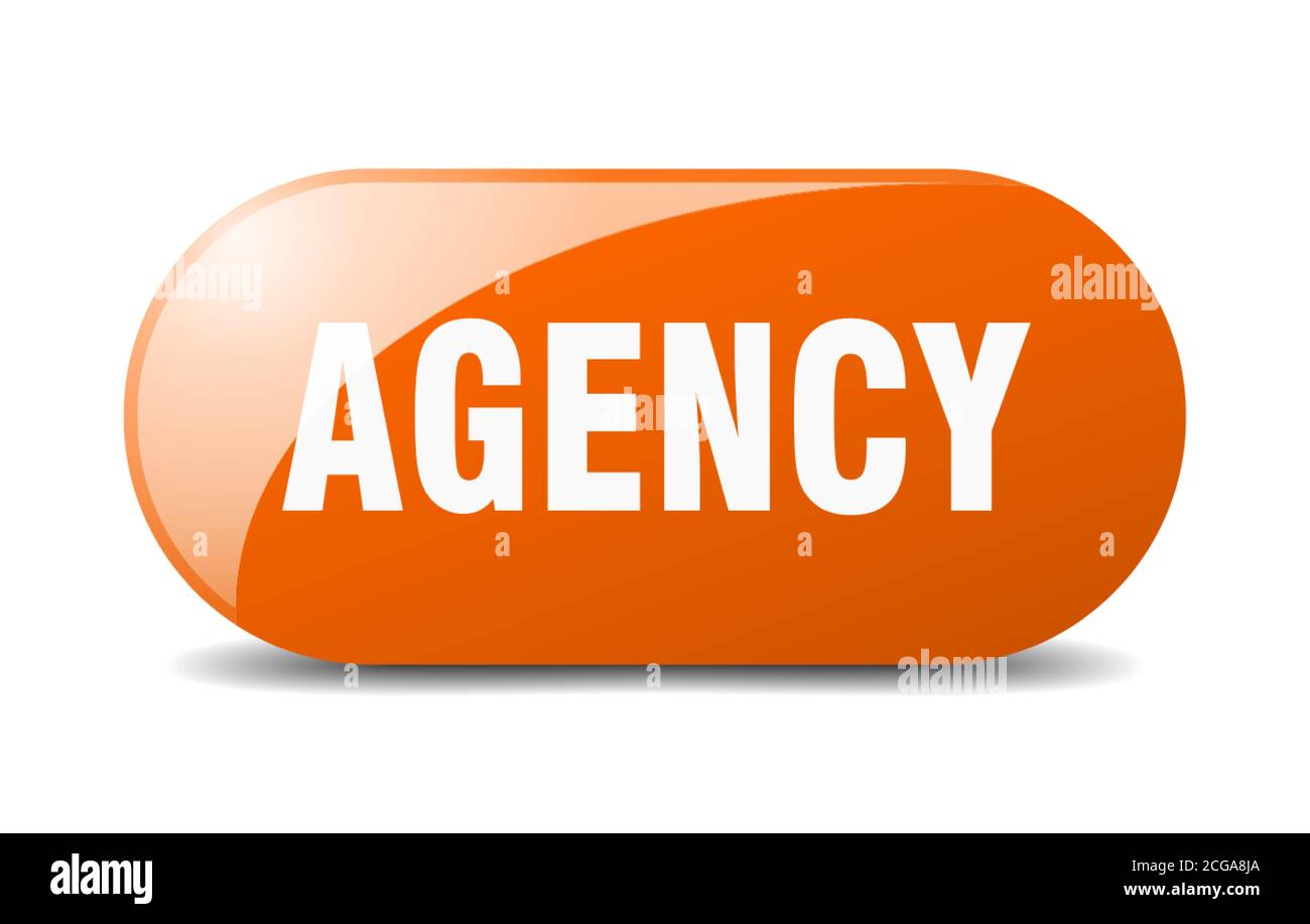 agency button. rounded glass sign. sticker. banner Stock Vector Image ...