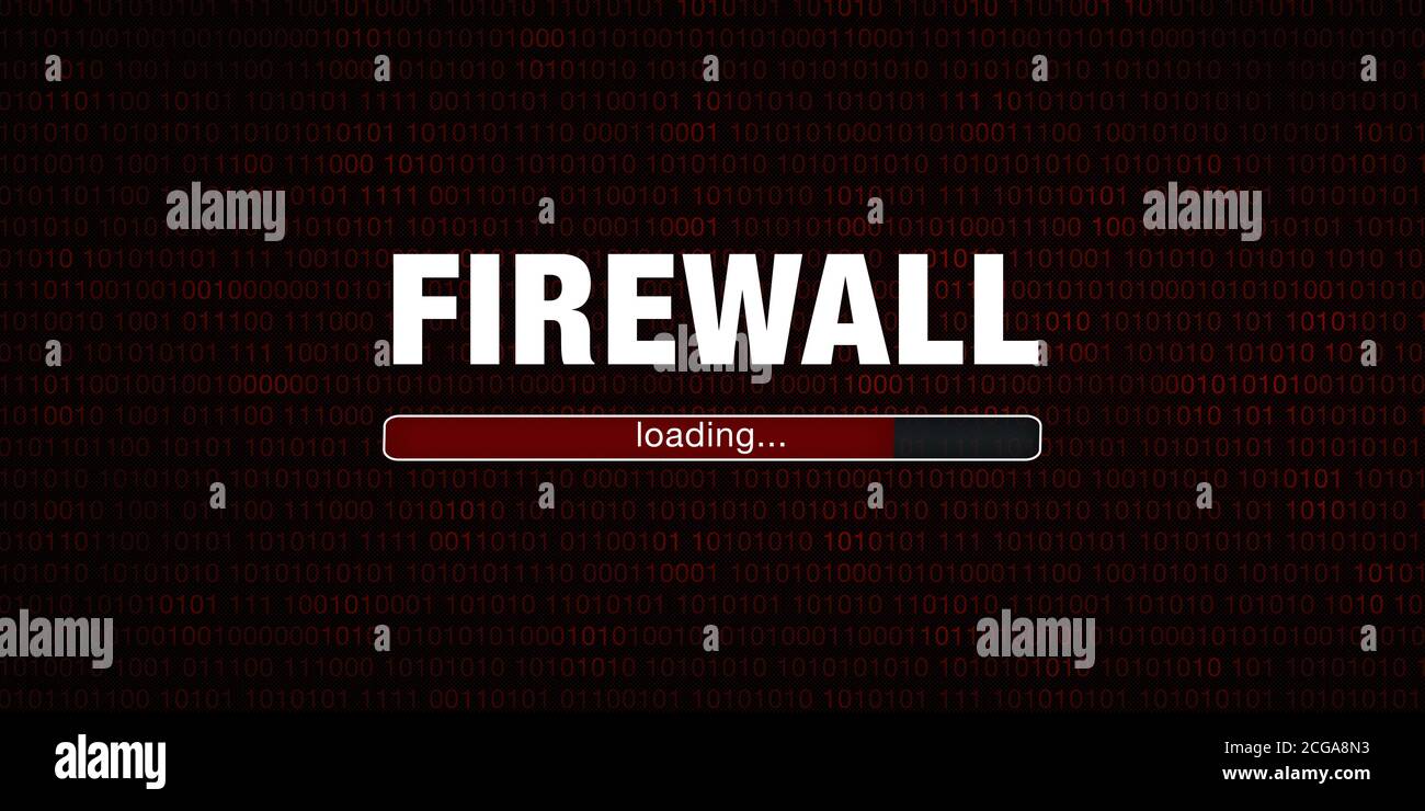 Banner graphic - Firewall loading Stock Photo