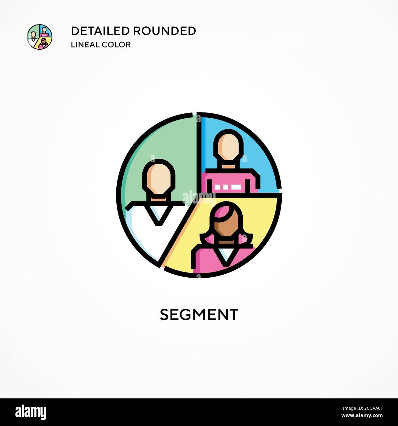 Market segmentation infographic concept illustration hires stock