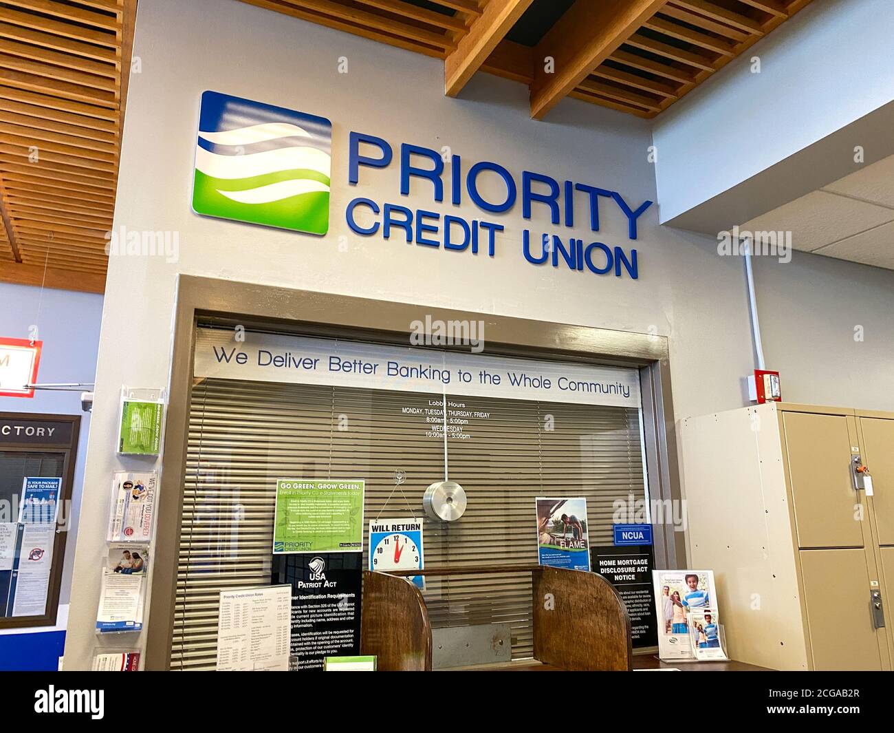 Orlando, FL/USA 6/24/20 A Priority Credit Union kiosk in a United