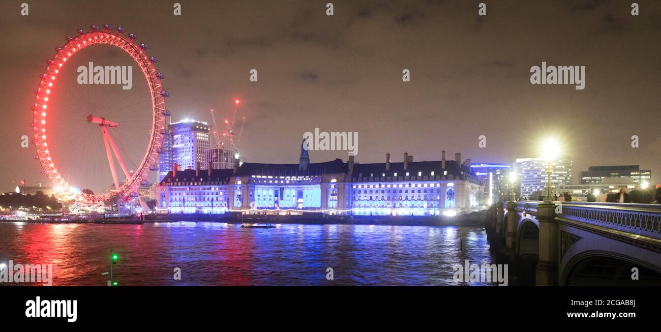 London eye and county hall Stock Photo - Alamy