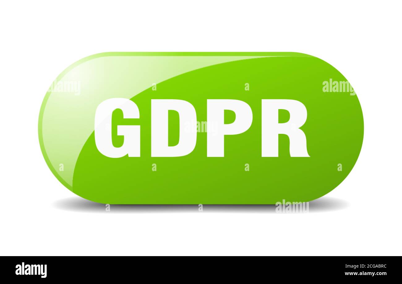 gdpr button. rounded glass sign. sticker. banner Stock Vector