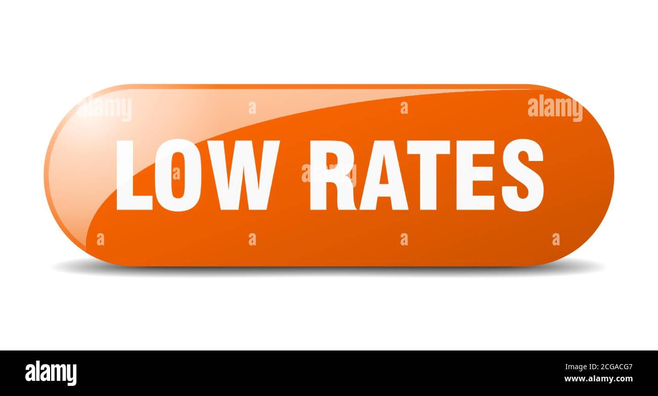 low rates button. rounded glass sign. sticker. banner Stock Vector ...