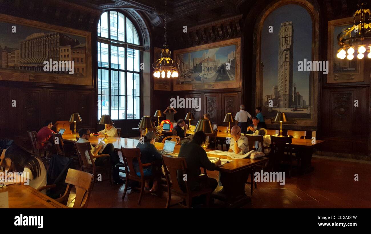 Dewitt Wallace Periodicals Room, New York City Public Library, United States Stock Photo