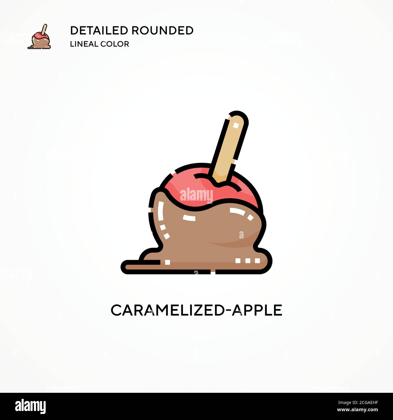 Caramelized-apple vector icon. Modern vector illustration concepts. Easy to edit and customize. Stock Vector