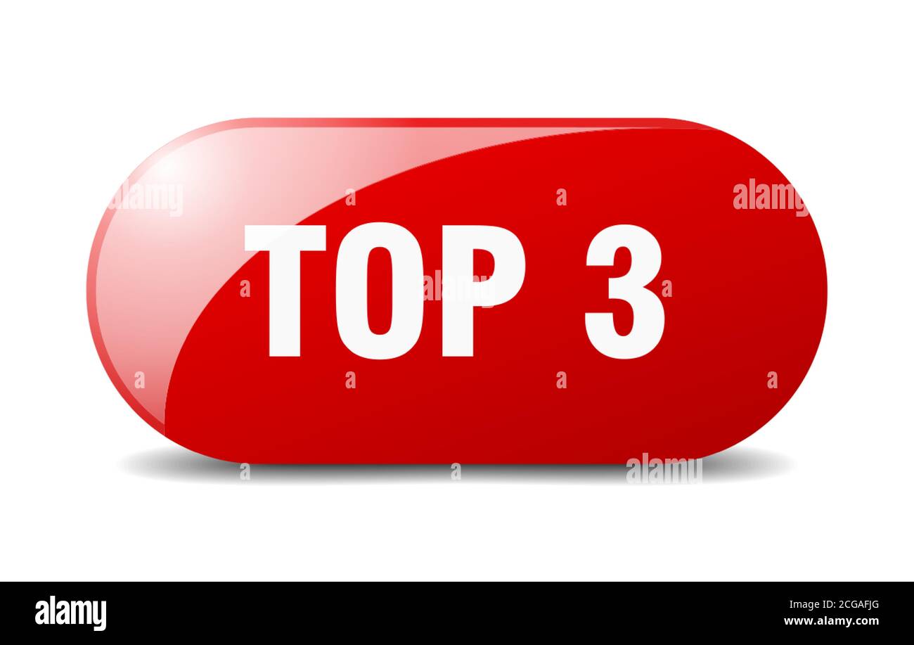 top 3 button. rounded glass sign. sticker. banner Stock Vector Image ...