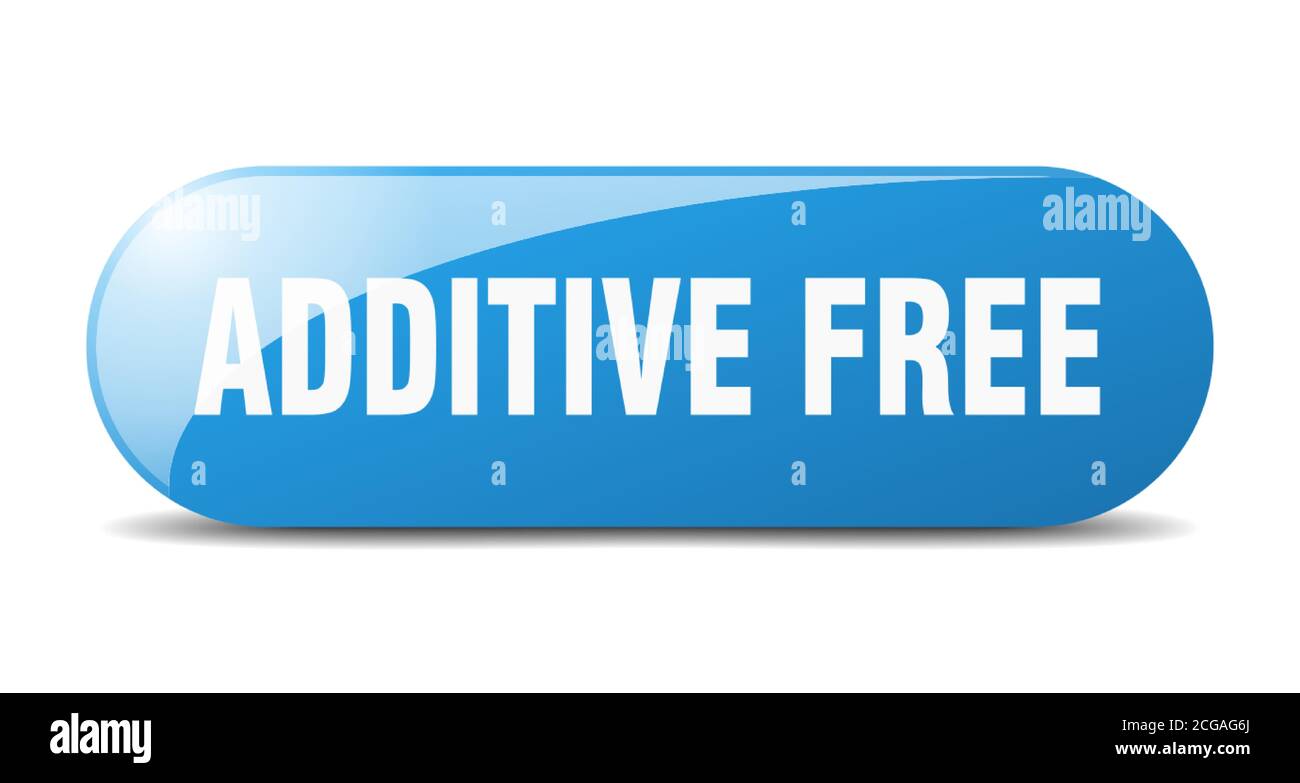 additive free button. rounded glass sign. sticker. banner Stock Vector