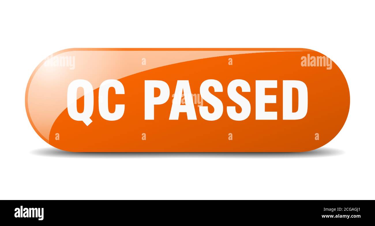 qc passed button. rounded glass sign. sticker. banner Stock Vector