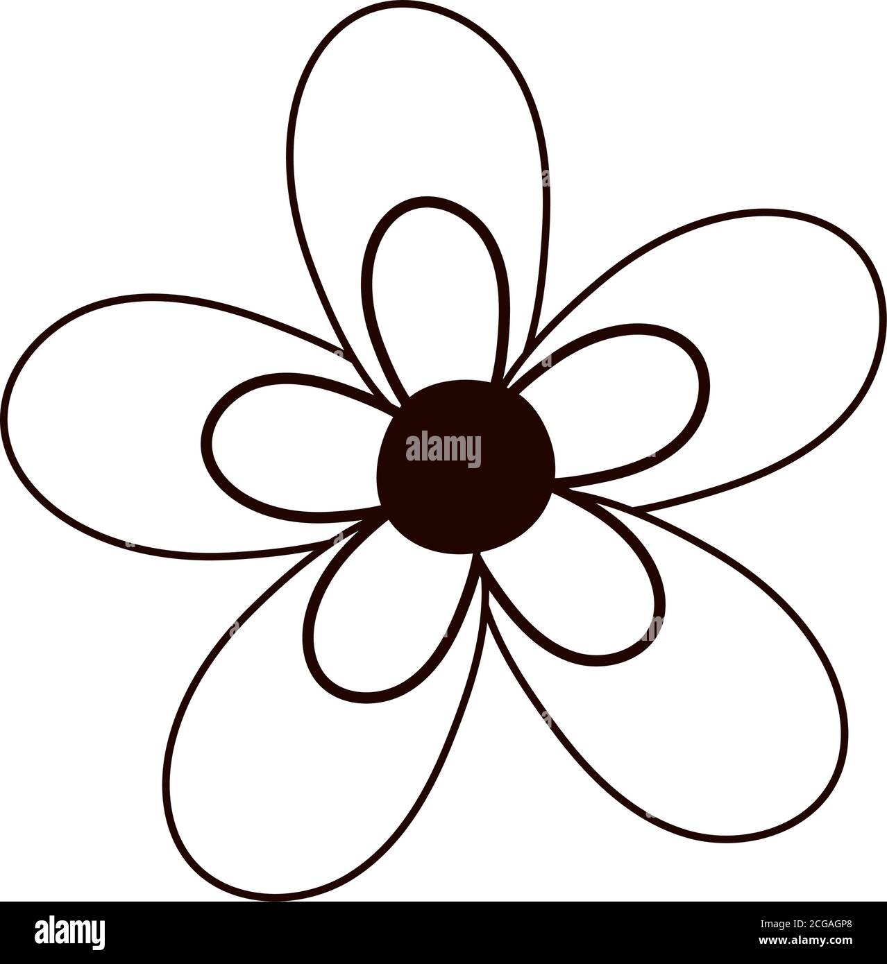 flower decoration nature isolated icon line style vector illustration ...