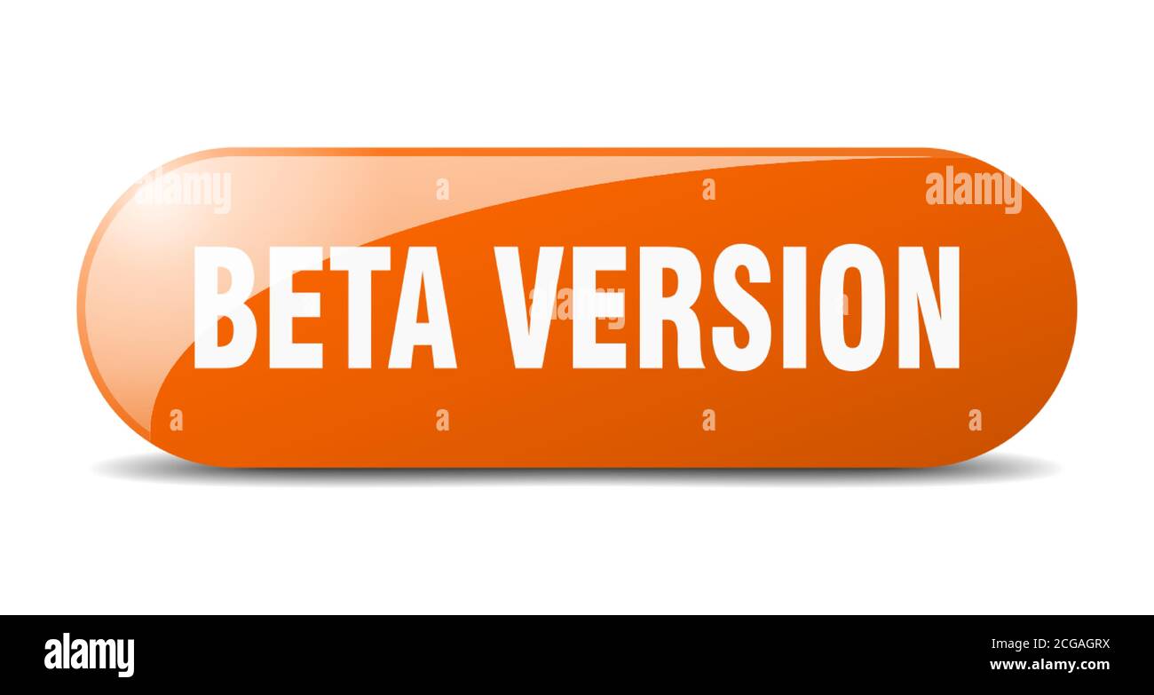 beta version button. rounded glass sign. sticker. banner Stock Vector