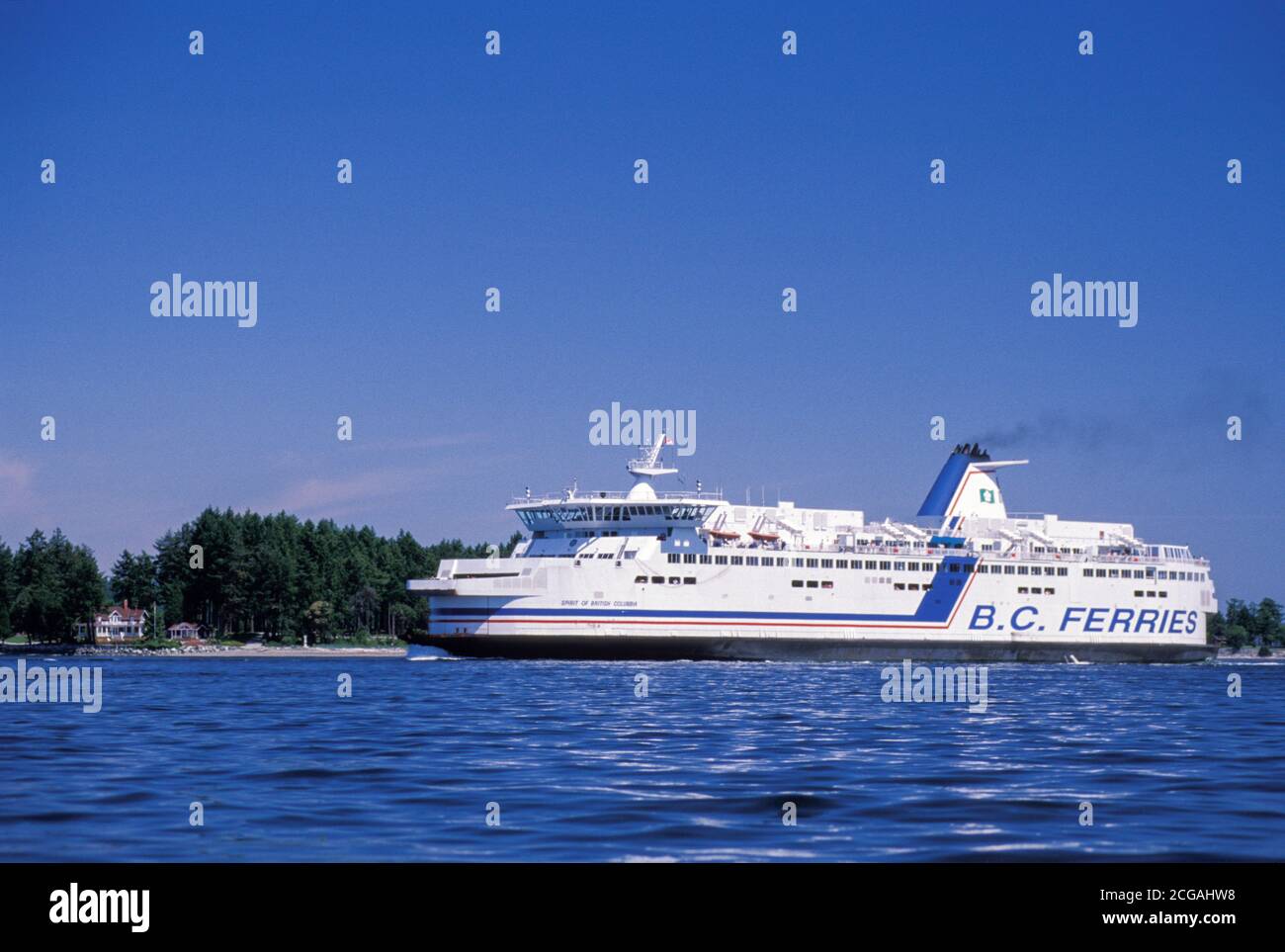 Ferry to Canadian Gulf Islands in the Strait of Georgia, Swartz Bay, Vancouver Island, British Columbia, Canada Stock Photo