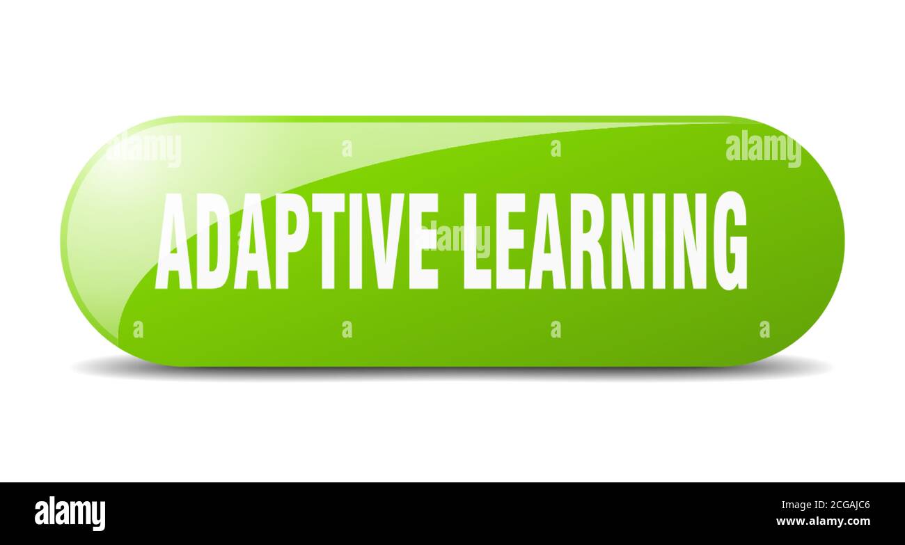 adaptive learning button. rounded glass sign. sticker. banner Stock ...