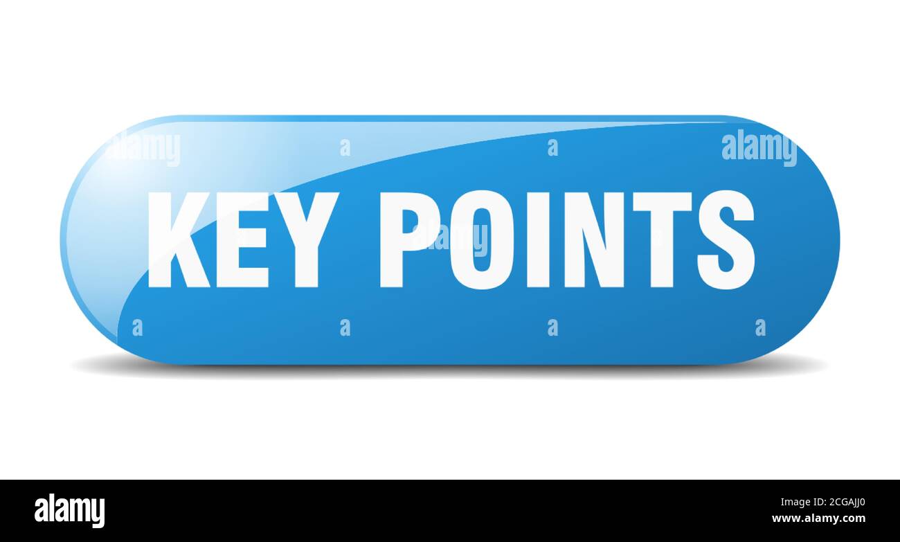 Key Point Stickers key points button. rounded glass sign. sticker. banner Stock Vector ...