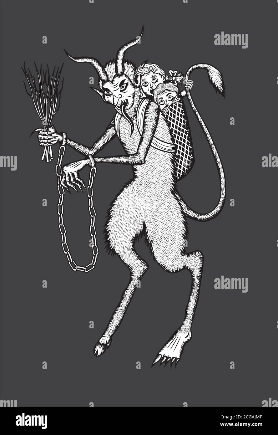 Krampus illustration Stock Vector Images - Alamy