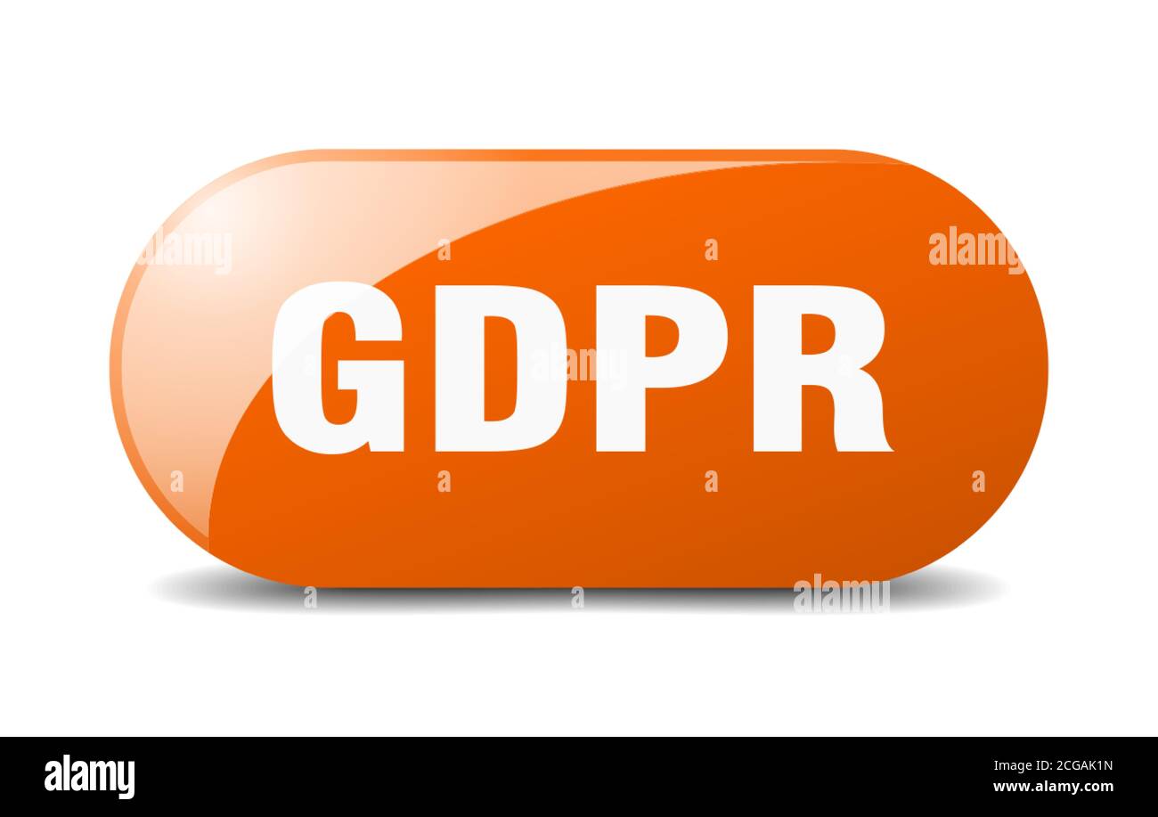 gdpr button. rounded glass sign. sticker. banner Stock Vector