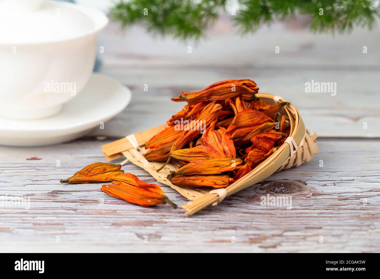 The lily flower tea Stock Photo