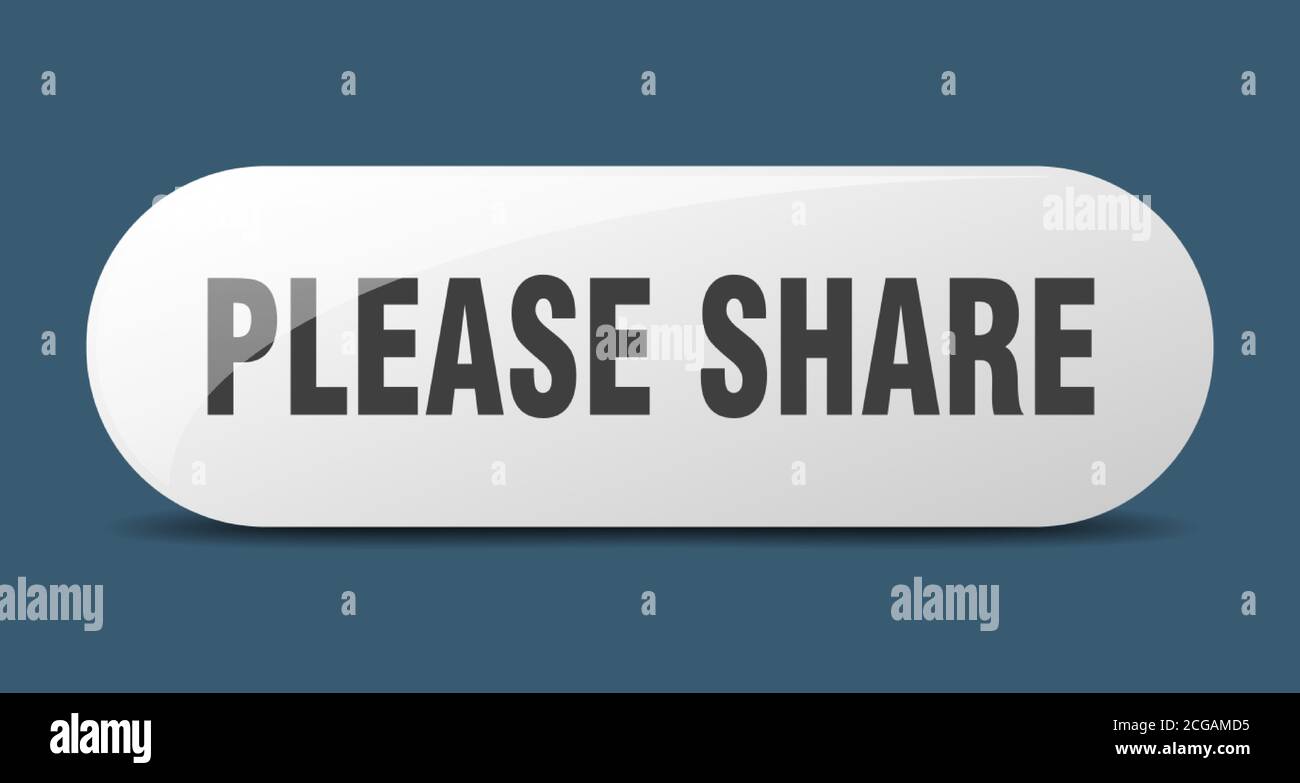 Share Button Sign please share button. rounded glass sign. sticker. banner Stock Vector ...