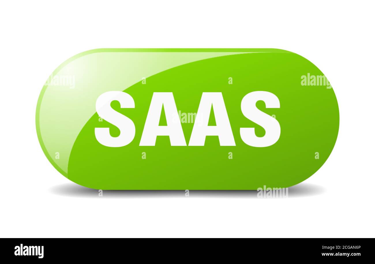 saas button. rounded glass sign. sticker. banner Stock Vector Image ...