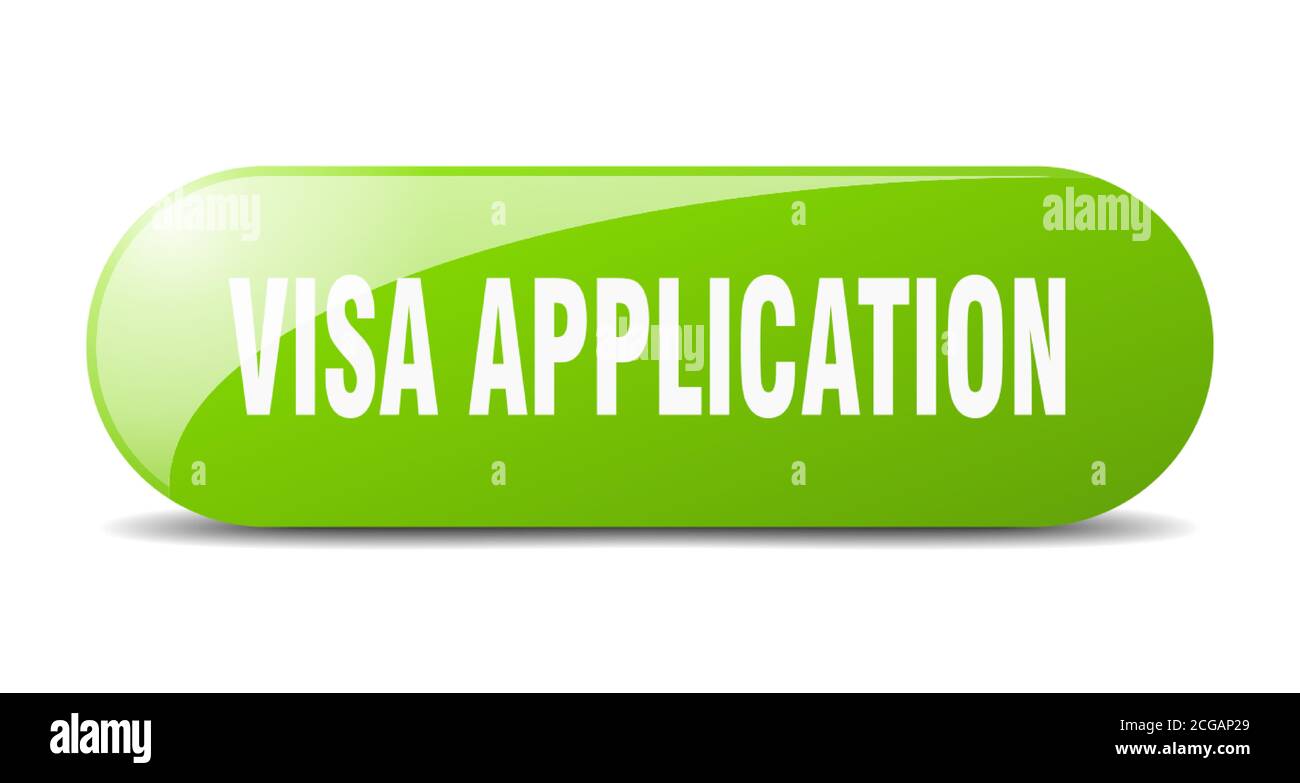 visa application button. rounded glass sign. sticker. banner Stock ...